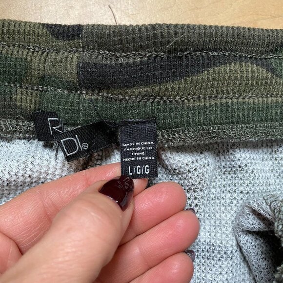 RDI Bnwot Waffle Joggers New Stretch Drawstring Green Camo Pant - Picture 6 of 10